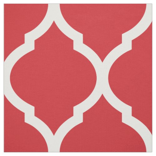 Red Moroccan Quatrefoil Large Scale Fabric