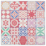 Red Moroccan tile Fabric