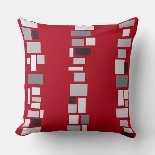 Red MOSIAC TILES DESIGN Retro Throw Pillow