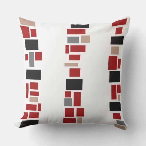 Red MOSIAC TILES DESIGN Retro Throw Pillow