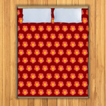 Red Moss Rose Flower Seamless Pattern on