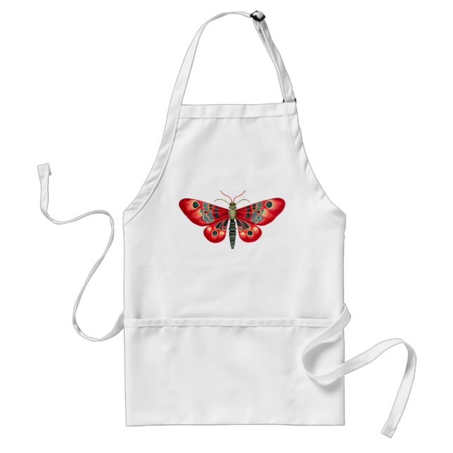 Red Moth In The Night Garden Adult Apron (Front)