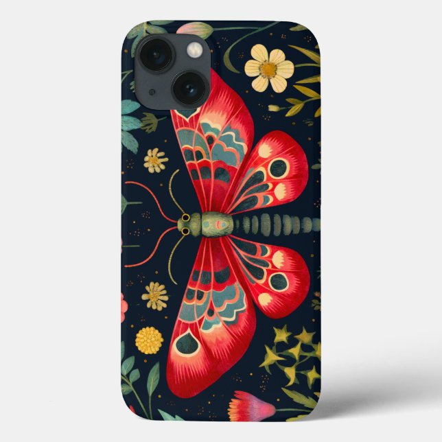 Red Moth In The Night Garden Case-Mate iPhone Case (Back)