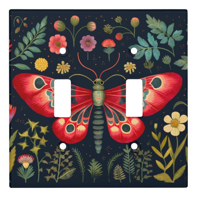 Red Moth In The Night Garden Light Switch Cover (Front)