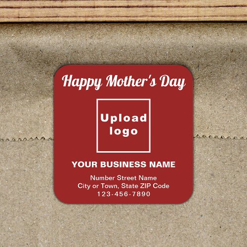 Red Mothers Day Business Square Sticker