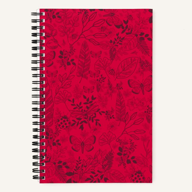 Red Motifs - Custom/Personalized Notebook  (Front)