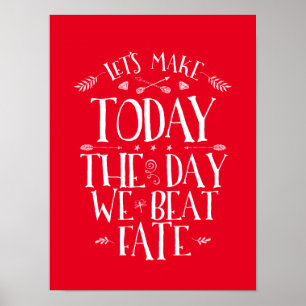Red Motivational Life Quotes Calligraphy Poster