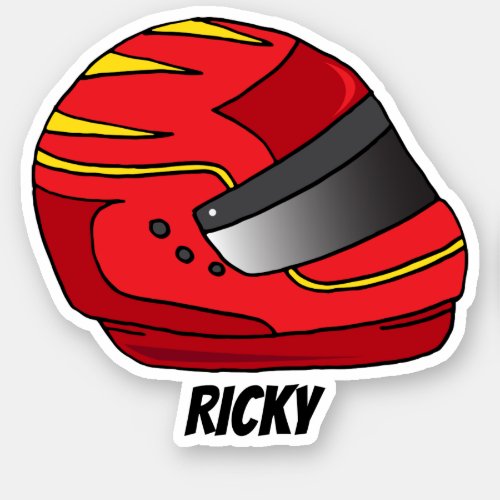 Red Motorcycle Helmet Motor Racing Fan Sticker