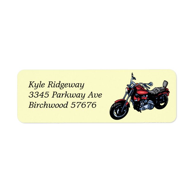 Red Motorcycle  Return Address Label (Front)