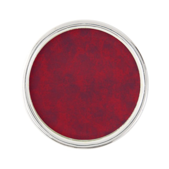 Red Mottled Round Silver Plated Lapel Pin 201S (Front)