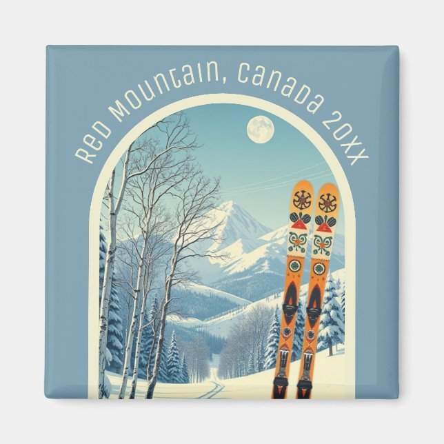 Red Mountain BC Canada ski holiday souvenir  Magnet (Front)