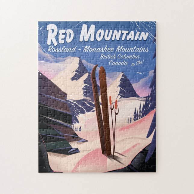 Red Mountain British Columbia, Canada ski poster Jigsaw Puzzle (Vertical)