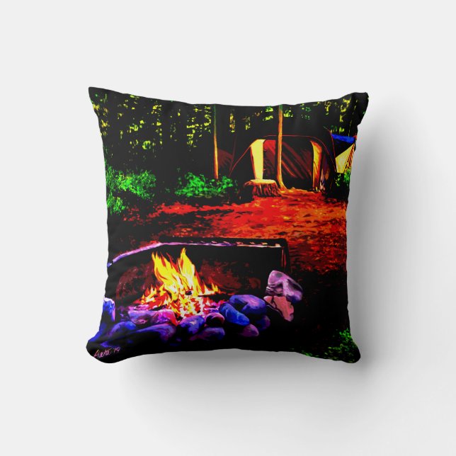 Red Mountain Campground No.5 Throw Pillow (Front)