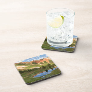 Red Mountain Reflection Beverage Coaster