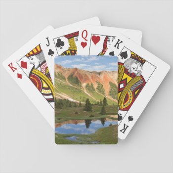 Red Mountain Reflection Playing Cards by usmountains at Zazzle