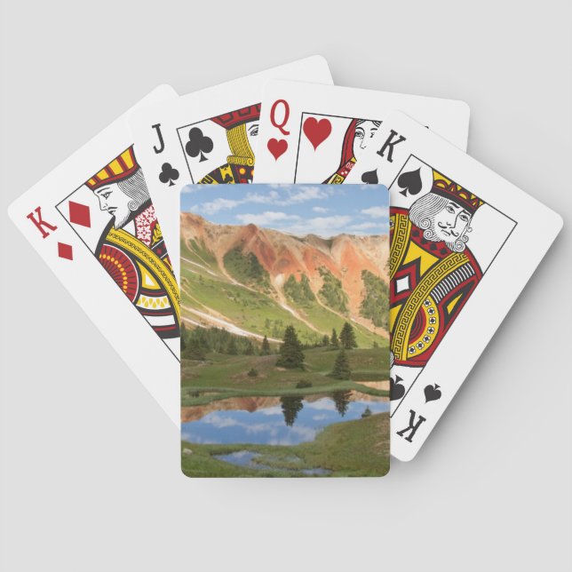 Red Mountain Reflection Poker Cards (Back)