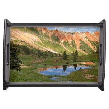 Red Mountain Reflection Serving Tray by usmountains at Zazzle
