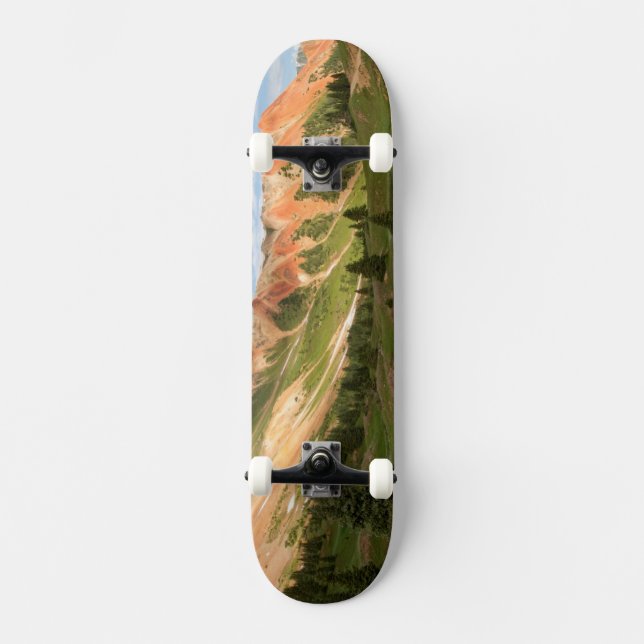 Red Mountain Reflection Skateboard Deck (Front)