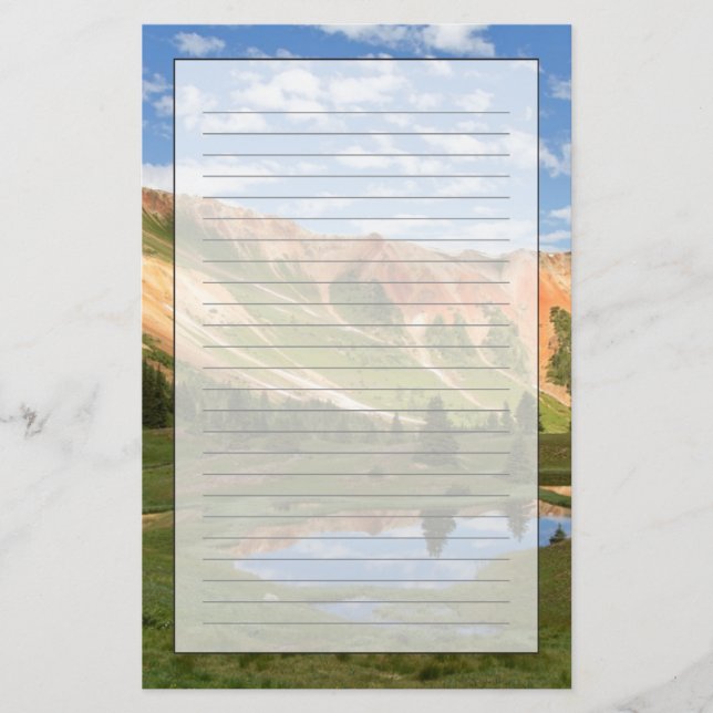 Red Mountain Reflection Stationery (Front)