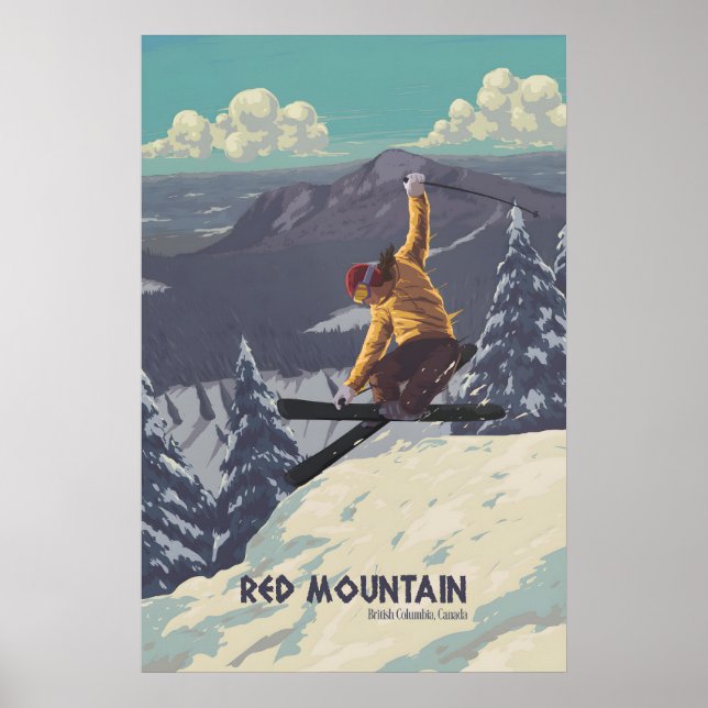 Red Mountain Ski Resort Canada Travel Poster (Front)