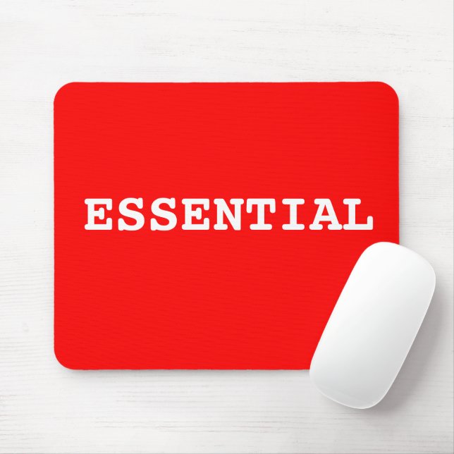Red Mouse pad That Says Essential (With Mouse)