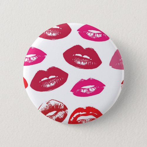 Red mouths Pattern Personalized Button