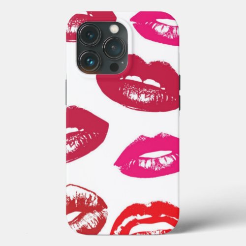 Red mouths Pattern Personalized iPhone 13 Pro Case