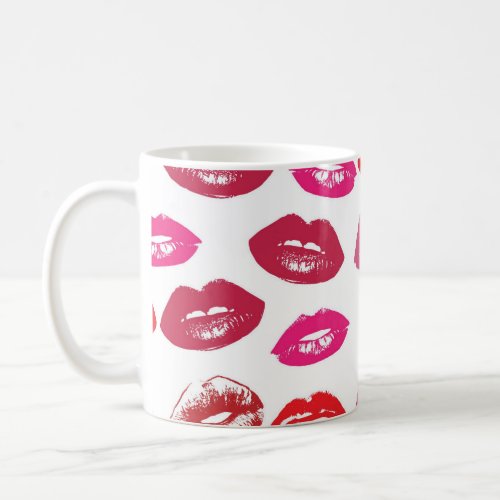 Red mouths Pattern Personalized Coffee Mug