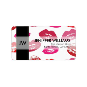 Red mouths Pattern Personalized Label