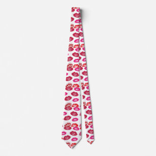 Red mouths Pattern Personalized Neck Tie