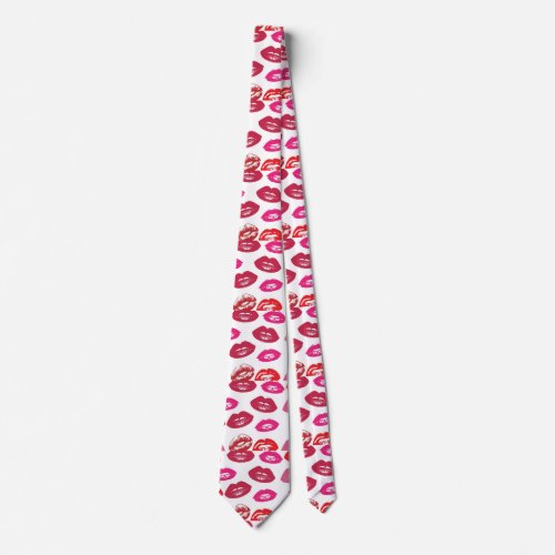 Red mouths Pattern Personalized Neck Tie