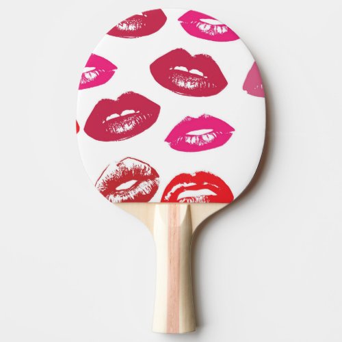 Red mouths Pattern Personalized Ping Pong Paddle