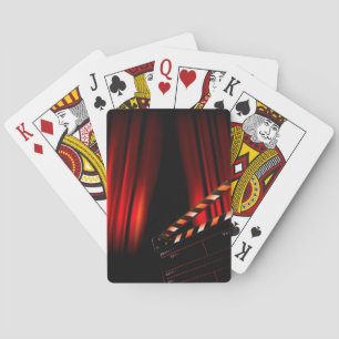 Red Movie Curtain Clapboard Director Poker Cards