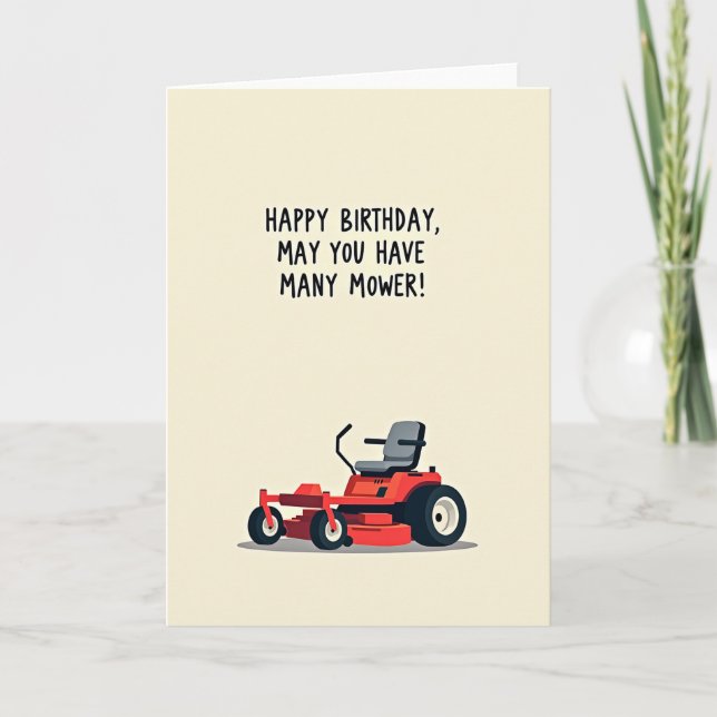 Red Mower Birthday Card (Front)