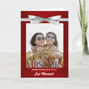 Red Mrs & Mrs Lesbian Gay Wedding Reception Invitation