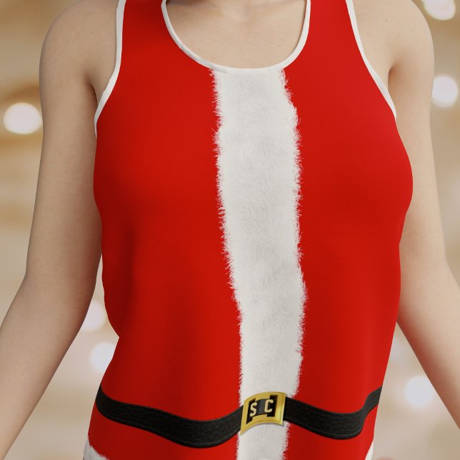 Red Mrs Santa Xmas Holiday Custom Festive Tank Top (A fun and festive Mrs Santa tank top perfect for Christmas in July and the one in December)
