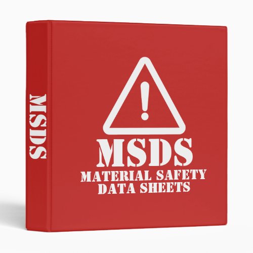 Red MSDS Material Safety Data Sheets 3 Ring Binder