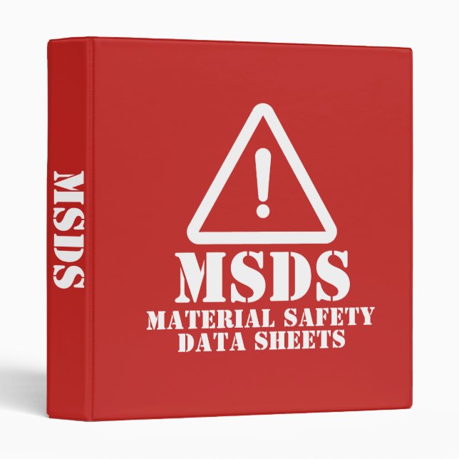 Red MSDS Material Safety Data Sheets 3 Ring Binder (Front/Spine)