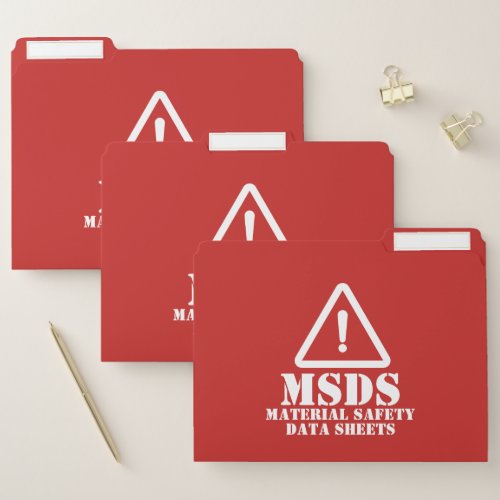 Red MSDS Material Safety Data Sheets File Folder