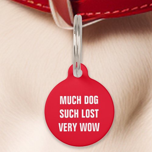 Personalized Pet Gifts 8 Red Much Dog Such Lost Very Wow Funny Pet Id Tag