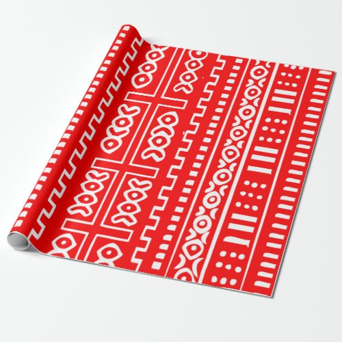 Red Mud Cloth Pattern Wrapping Paper