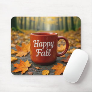 Red Mug For a Happy Fall Mouse Pad