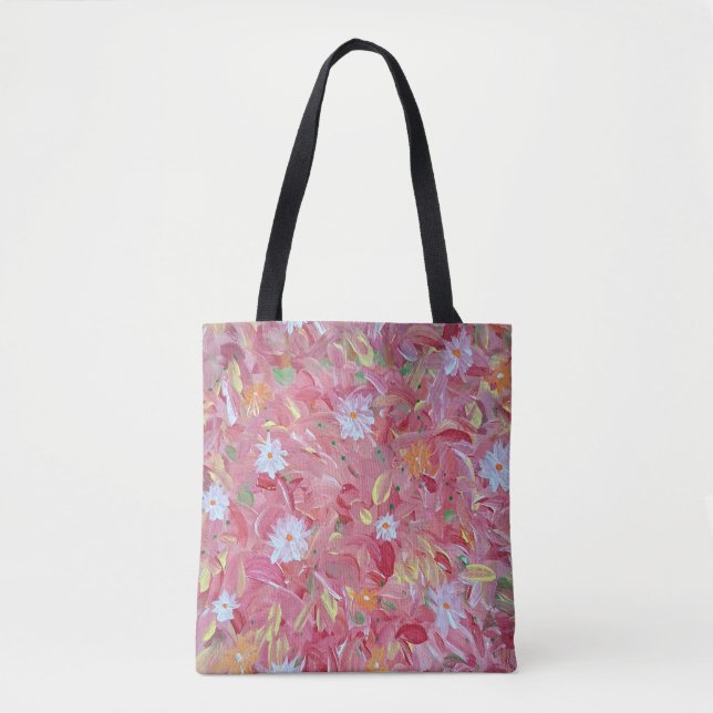 Red Mulberry Floral Tote Bag (Front)