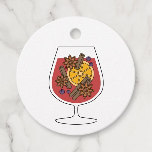 Red mulled wine xmas drawing gluhwein recipe favor tags