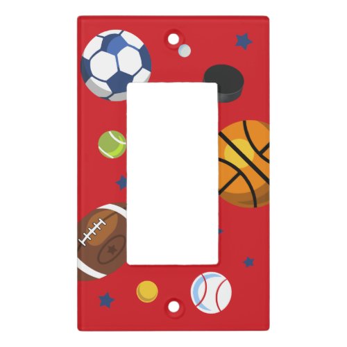 Red Multi Sport Single Rocker light Switch Cover