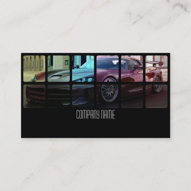 Red Muscle Car in  Different Colors Business Card (Front)