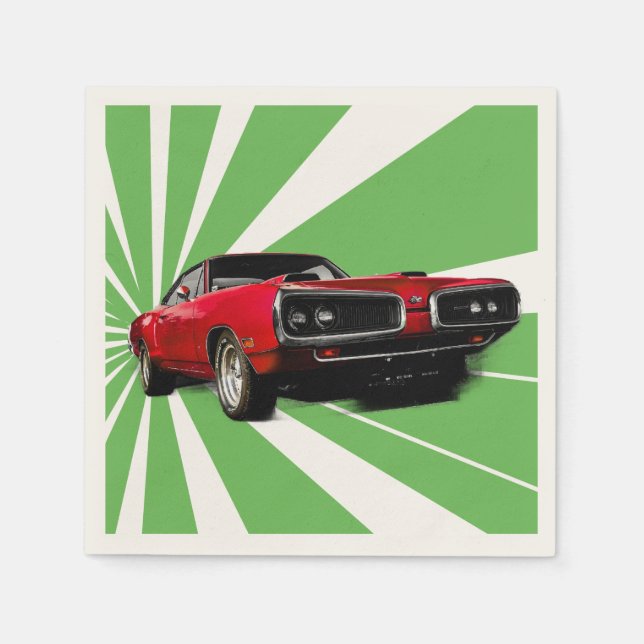 Red Muscle Car Napkins (Front)