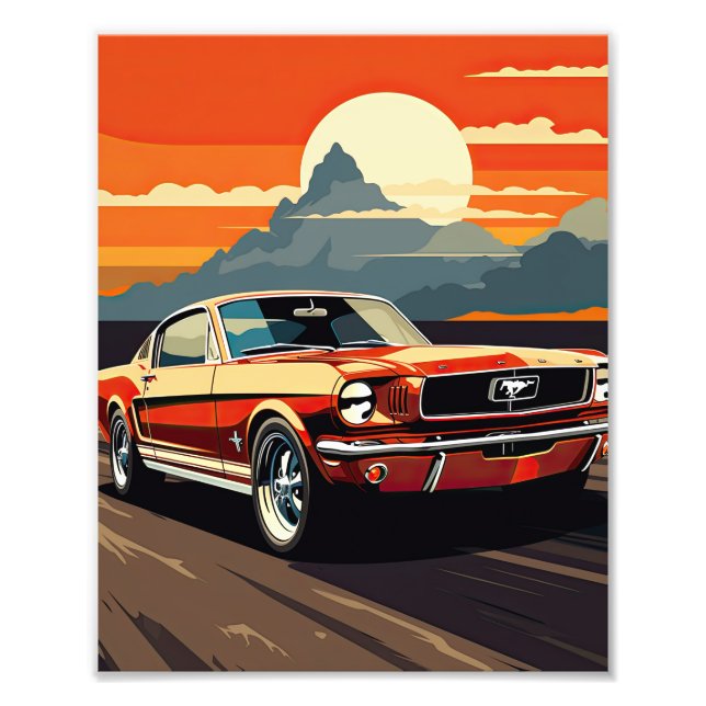 Red Muscle Cars Photo Print (Front)