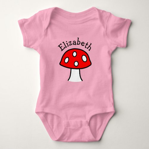 Red Mushroom Baby Bodysuit