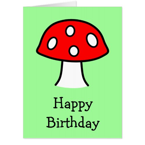 Red Mushroom Big Birthday Card